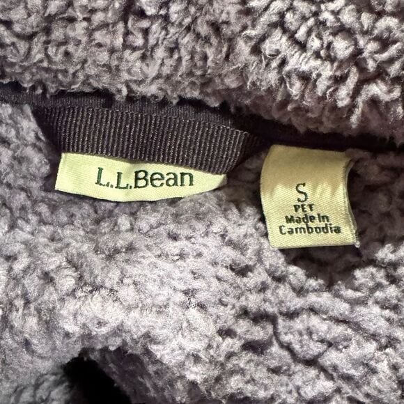 LL Bean Purple Hi-Pile Fleece Quarter Zip Jacket Sweatshirt Women’s Small P - Picture 3 of 3